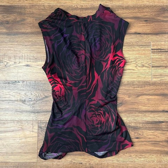 Le Chateau Y2K Ruched Abstract Floral Stretch Women Medium Whimsygoth Mcbling - Picture 5 of 6